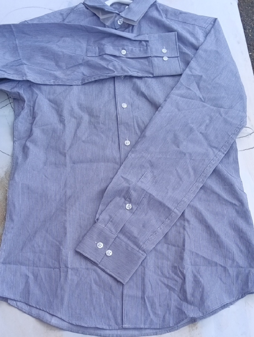 Bar III Men's Light Blue Pinstripe Dress Shirt